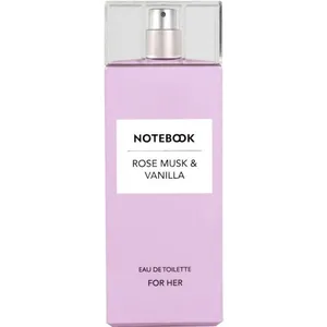 Notebook Rose Musk & Vanilla perfume bottle