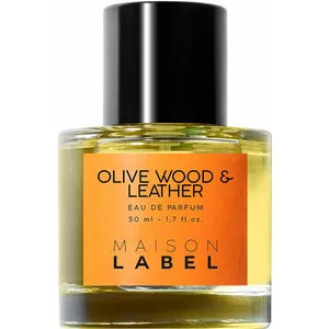 Label Olive Wood & Leather parfüm şişesi