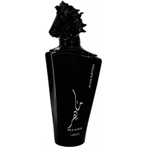 Lattafa Maahir Black Edition perfume bottle