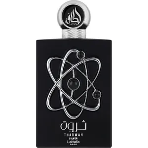 Lattafa Pride Tharwah Silver perfume bottle