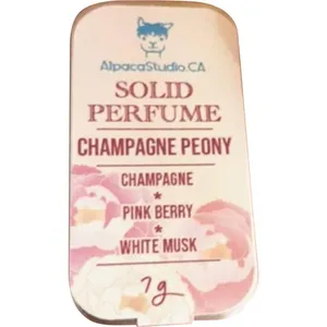 AlpacaStudio.CA Champagne Peony perfume bottle