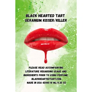 Black Hearted Tart Geranium Kisser / Killer perfume bottle