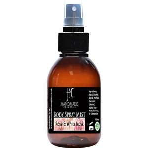 Handmade Cosmetics Rose & White Musk perfume bottle