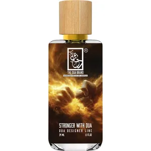 The Dua Brand Stronger with Dua perfume bottle