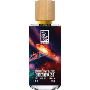 The Dua Brand Stronger with Azure Supernova 2.0 perfume bottle