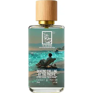 The Dua Brand Imagine Chilling by the Pacific Citrus Musk Phero'Moan perfume bottle