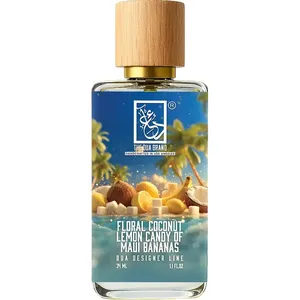 The Dua Brand Floral Coconut Lemon Candy of Maui Bananas perfume bottle