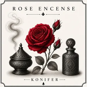 Konifer Rose Encense parfüm şişesi
