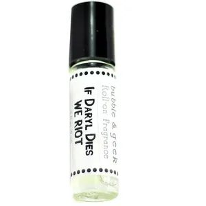 Bubble and Geek If Daryl Dies We Riot perfume bottle