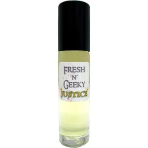 Fresh N' Geeky Justice perfume bottle