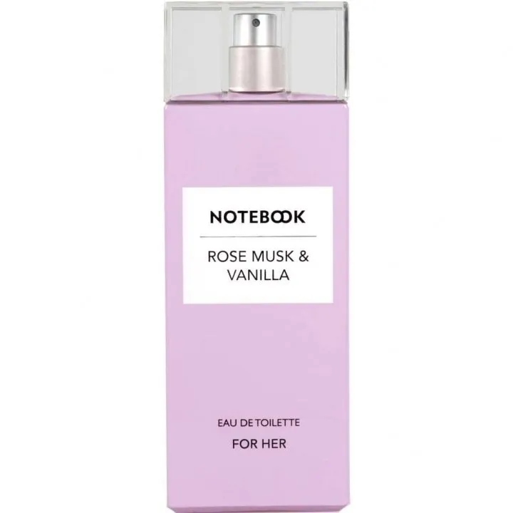 Notebook Rose Musk & Vanilla parfüm şişesi