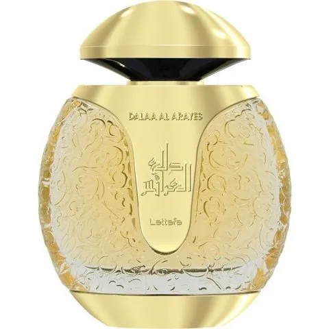 Lattafa Dalaa Al Arayes Gold perfume bottle