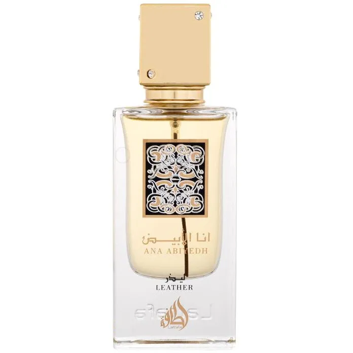 Lattafa Ana Abiyedh Leather perfume bottle