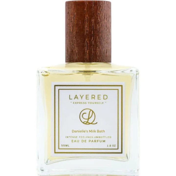 Layered Danielle's Milk Bath perfume bottle