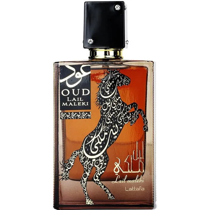 Lattafa Oud Lail Maleki perfume bottle
