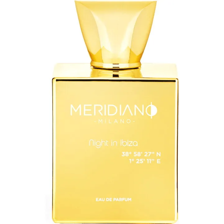 Meridiano Night in Ibiza 38° 58’ 27’’ N 1° 25’ 11’’ E perfume bottle