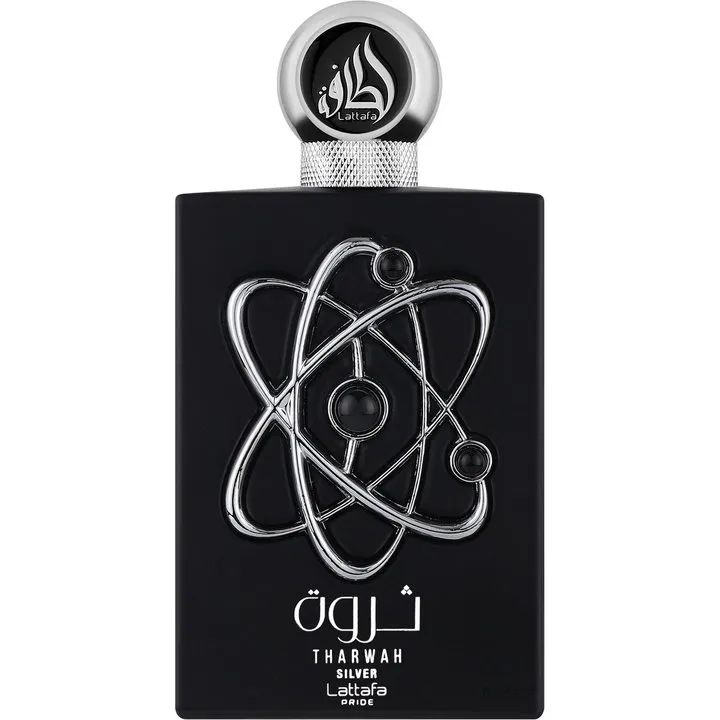 Lattafa Pride Tharwah Silver perfume bottle