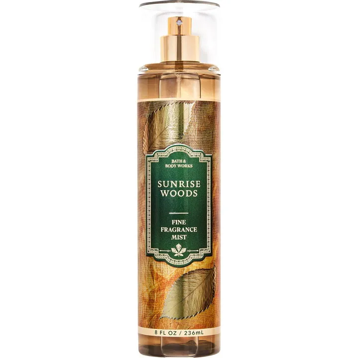 Bath & Body Works Sunrise Woods perfume bottle