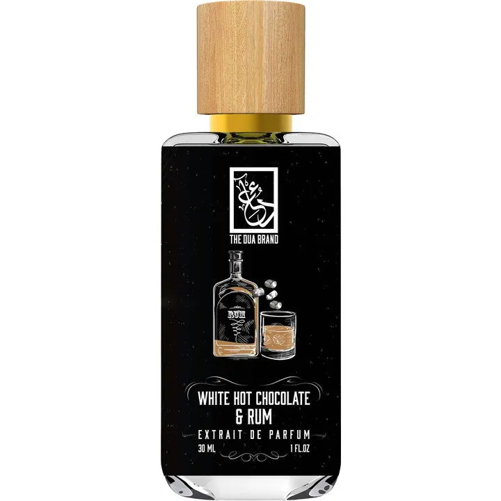 The Dua Brand White Hot Chocolate & Rum perfume bottle