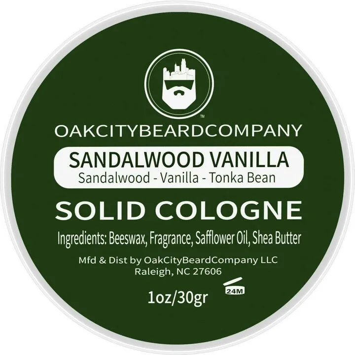 Oak City Beard Company Sandalwood Vanilla perfume bottle