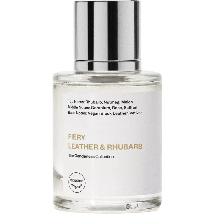 Dossier Fiery Leather & Rhubarb perfume bottle