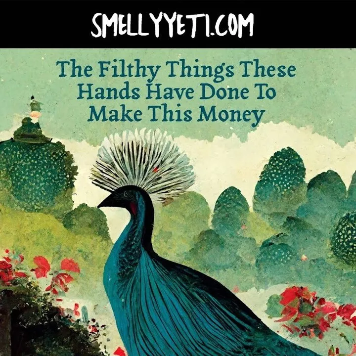 Smelly Yeti The Filthy Things these Hands Have Done to Make this Money perfume bottle