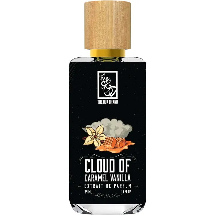 The Dua Brand Cloud of Caramel Vanilla perfume bottle