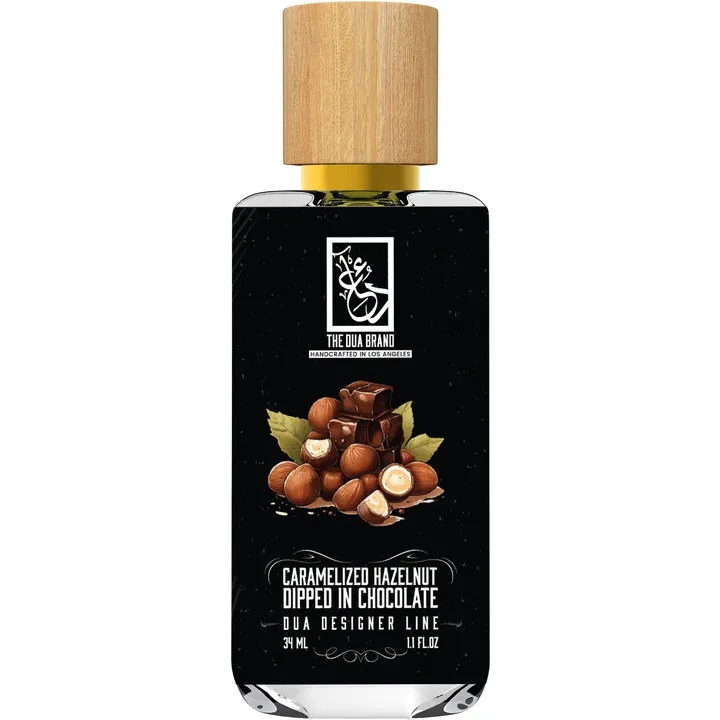 The Dua Brand Caramelized Hazelnut Dipped in Chocolate perfume bottle