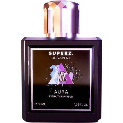 Superz. Aura parfüm şişesi