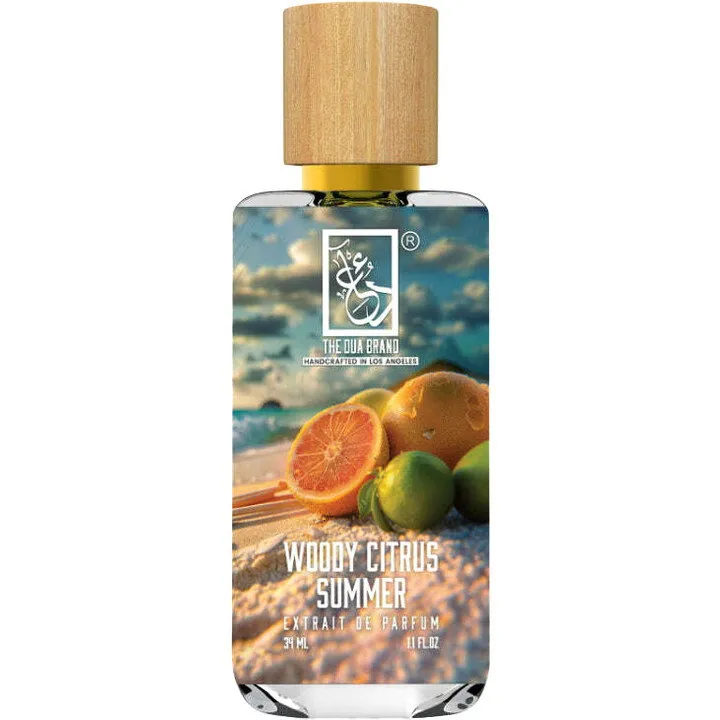 The Dua Brand Woody Citrus Summer perfume bottle