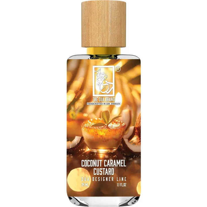 The Dua Brand Coconut Caramel Custard perfume bottle