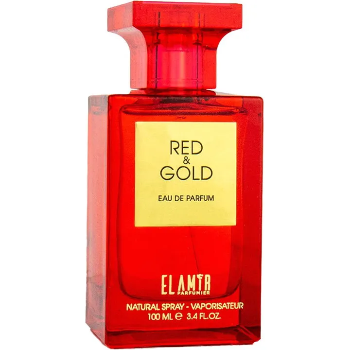 El Amir Red & Gold perfume bottle