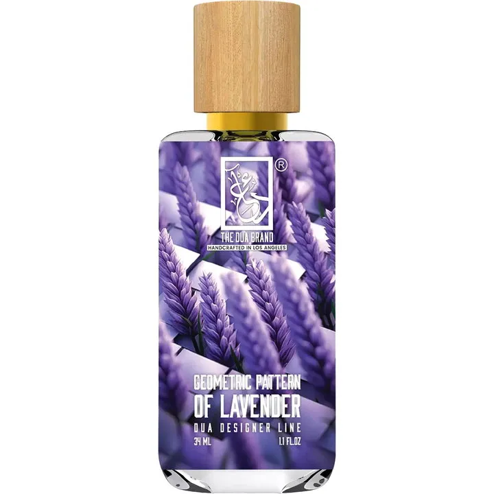The Dua Brand Geometric Pattern of Lavender perfume bottle