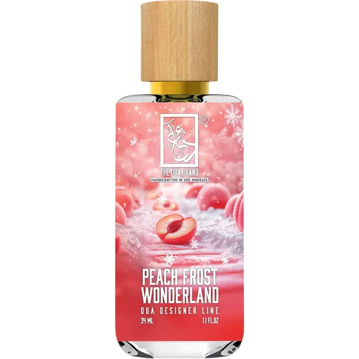 The Dua Brand Peach Frost Wonderland perfume bottle