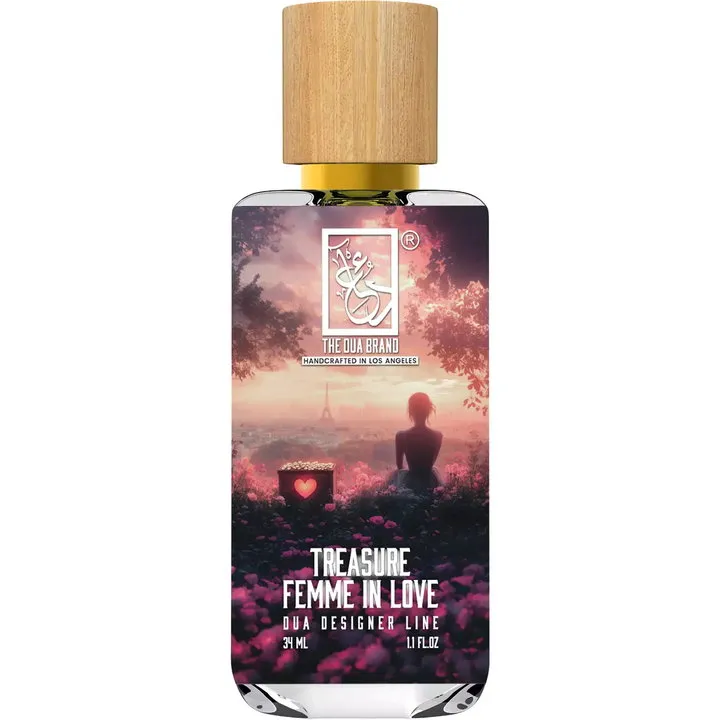 The Dua Brand Treasure Femme in Love perfume bottle