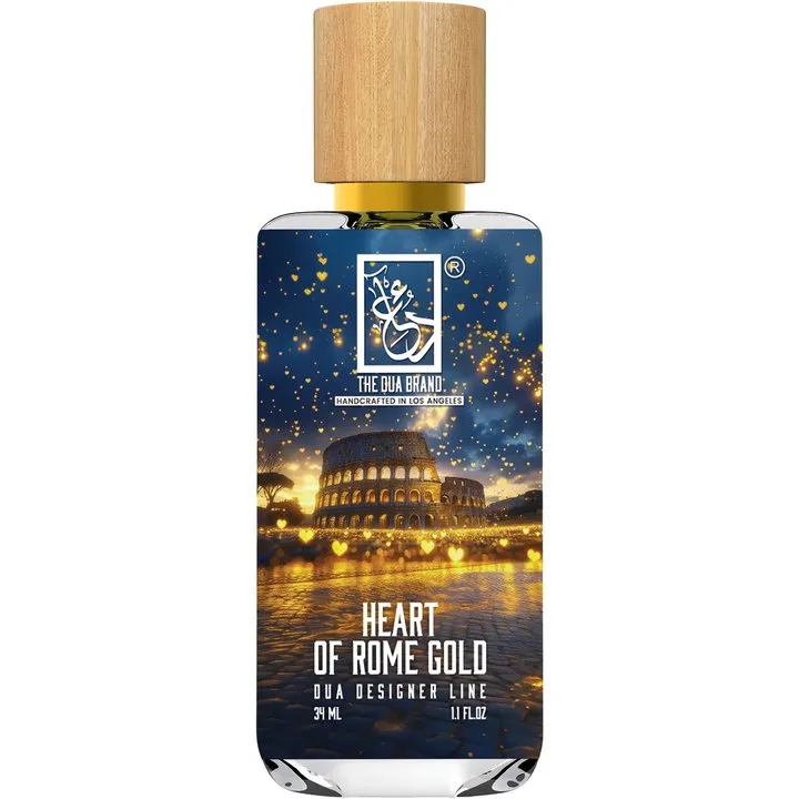 The Dua Brand Heart of Rome Gold perfume bottle