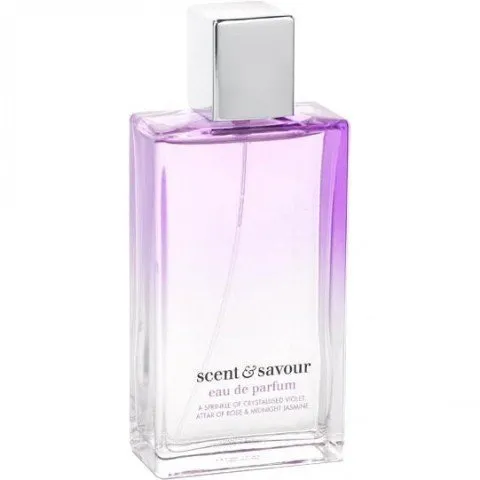 Scent & Savour A Sprinkle of Crystallised Violet, Attar of Roses & Midnight Jasmine perfume bottle