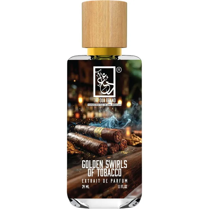 The Dua Brand Golden Swirls of Tobacco perfume bottle
