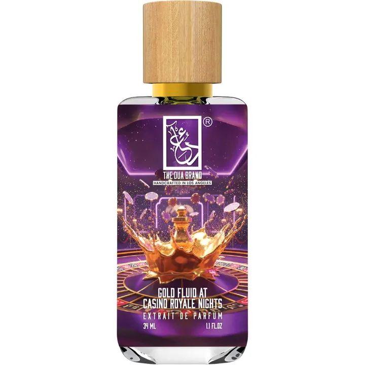The Dua Brand Gold Fluid at Casino Royale Nights perfume bottle