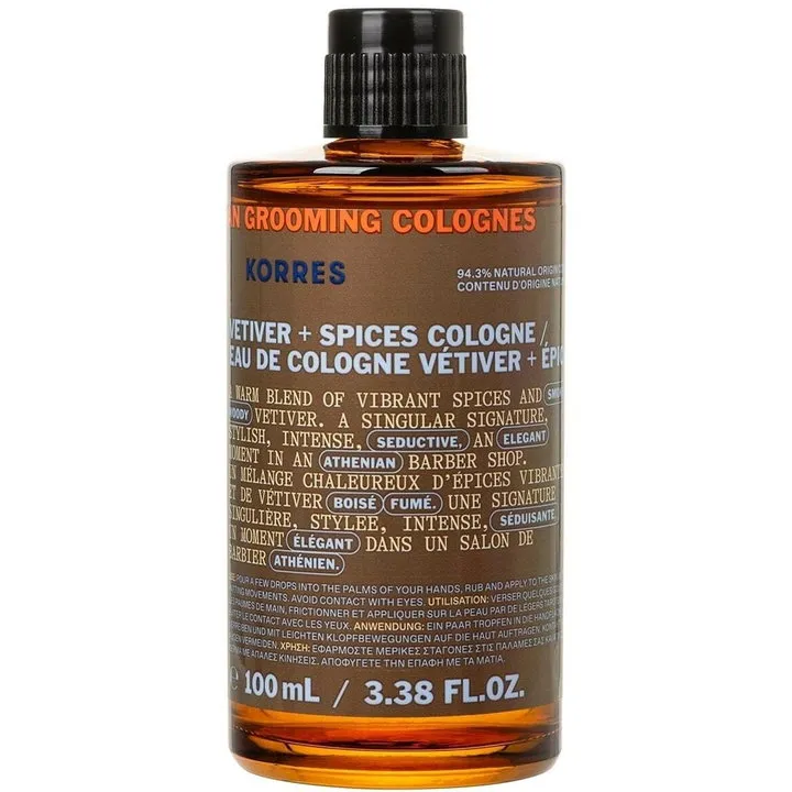 Korres Vetiver + Spices Cologne / Eau de Cologne Vétiver + Épices parfüm şişesi