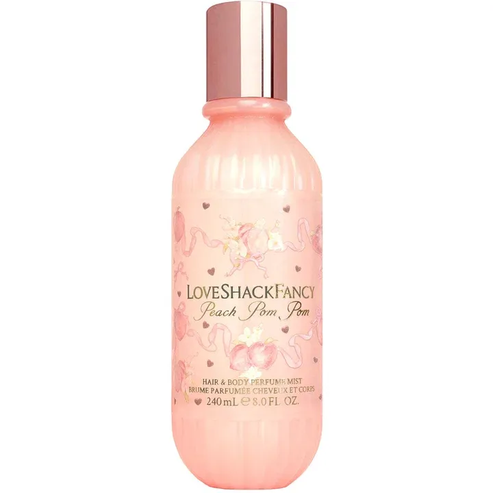 LoveShackFancy Peach Pom Pom perfume bottle