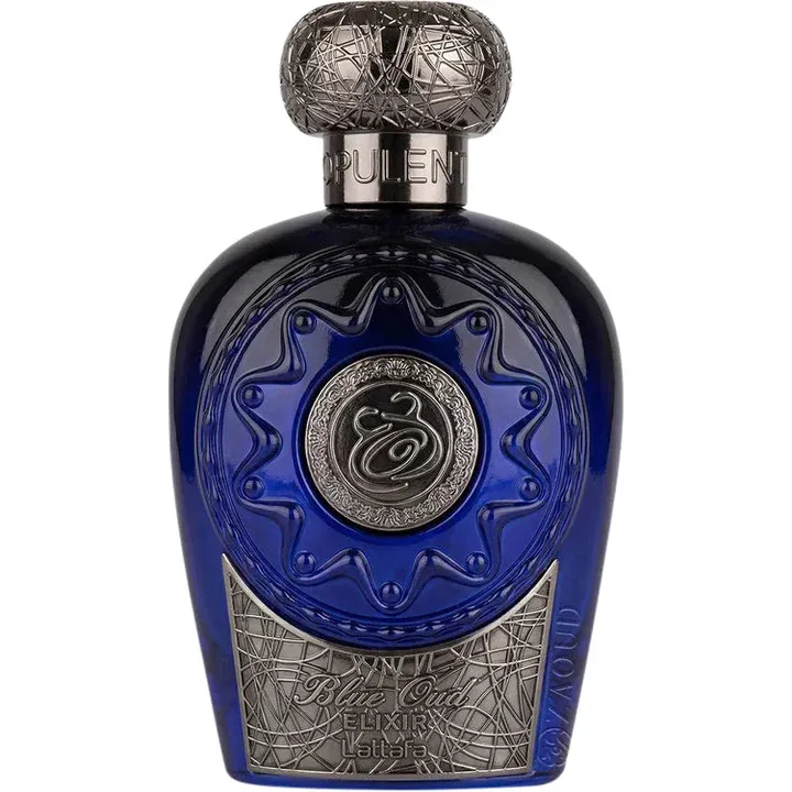 Lattafa Blue Oud Elixir parfüm şişesi