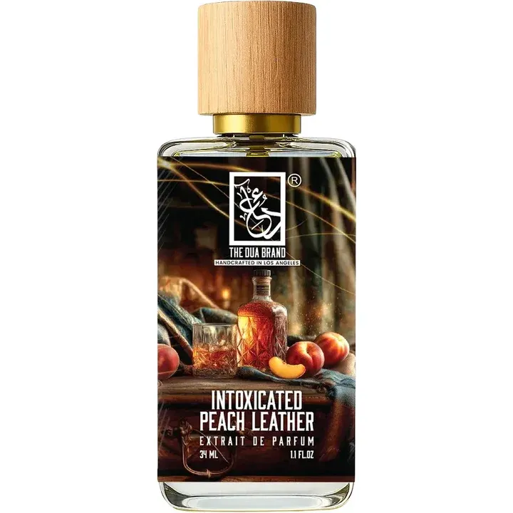 The Dua Brand Intoxicated Peach Leather perfume bottle