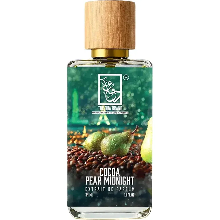 The Dua Brand Cocoa Pear Midnight perfume bottle