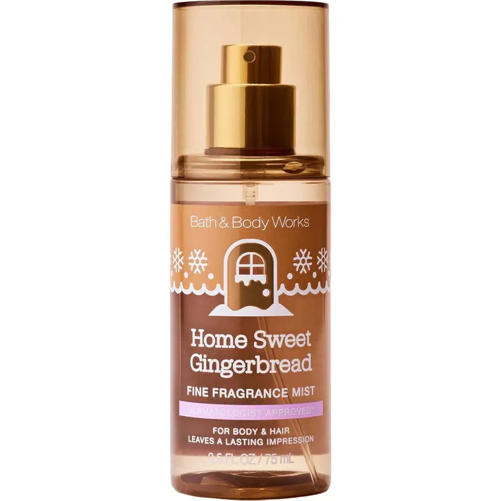 Bath & Body Works Home Sweet Gingerbread perfume bottle