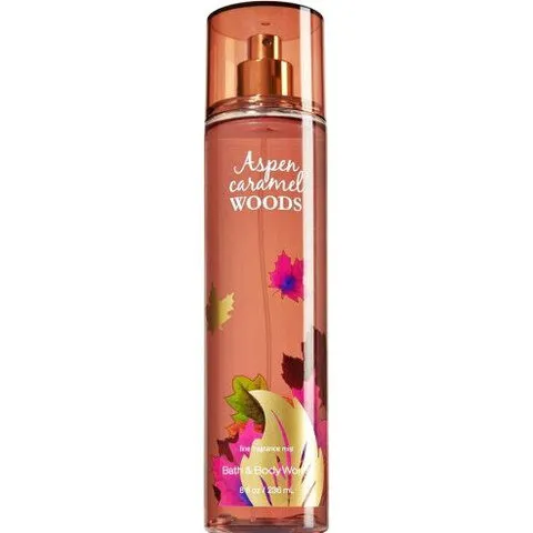 Bath & Body Works Aspen Caramel Woods perfume bottle