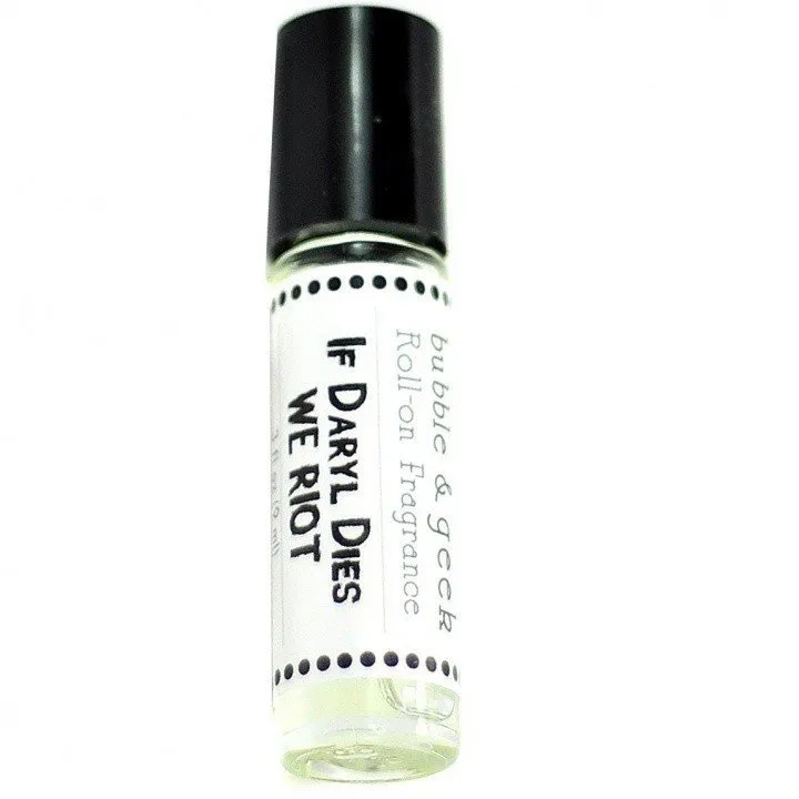 Bubble and Geek If Daryl Dies We Riot perfume bottle